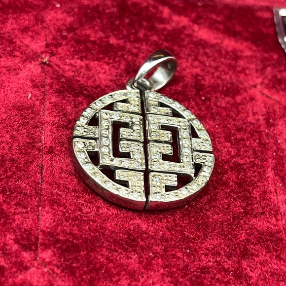 Vintage Affinity 925 Sterling Silver Real Diamond Pendant - Picture 7 of 16